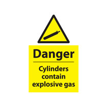 Danger Cylinders Contain Explosive Gas Sign Danger Cylinders Contain Explosive Gas Sign