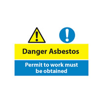 Danger Asbestos, Permit to Work Must be Obtained Sign Danger Asbestos, Permit to Work Must be Obtained Sign