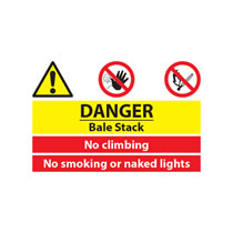 Danger Bale Stack, No Climbing Sign Danger Bale Stack, No Climbing Sign