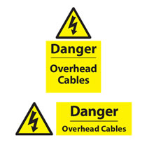 Danger Overhead Cable Sign Danger Overhead Cable Sign