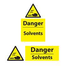 Danger Solvents Sign Danger Solvents Sign