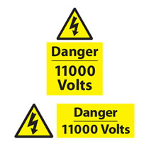 Danger 11,000 Volts Sign Danger 11,000 Volts Sign