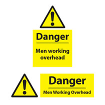 Danger Men Working Overhead Sign Danger Men Working Overhead Sign