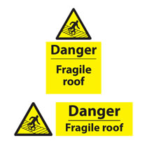 Danger Fragile Roof Sign Danger Fragile Roof Sign