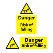 Danger Risk of Falling Sign Danger Risk of Falling Sign