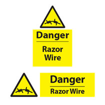 Danger Razor Wire Sign Danger Razor Wire Sign