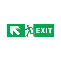 Exit Sign Left Up Diagonal Arrow Exit Sign Left Up Diagonal Arrow