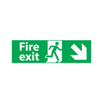 Fire Exit Sign Right Down Direction Arrow Fire Exit Sign Right Down Direction Arrow