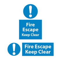 Fire Escape Keep Clear Sign Fire Escape Keep Clear Sign