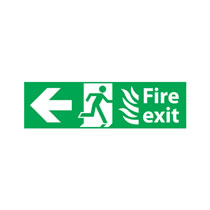 Fire Escape Sign 'Flame Image' Left Arrow Fire Escape Sign 'Flame Image' Left Arrow
