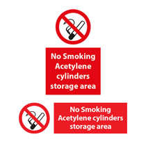 No Smoking Acetylene Cylinders Storage Area Signs No Smoking Acetylene Cylinders Storage Area Signs