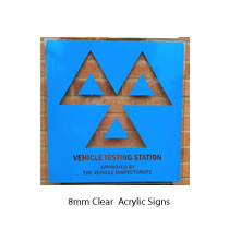 8mm Clear Acrylic MOT Sign 8mm Clear Acrylic MOT Sign