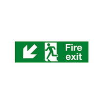 Fire Exit Signs with Diagonal Direction Arrow Fire Exit Signs with Diagonal Direction Arrow