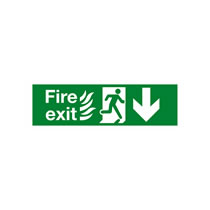 Fire Exit Signs with 'Flames' Image & Direction Arrows Fire Exit Signs with 'Flames' Image & Direction Arrows