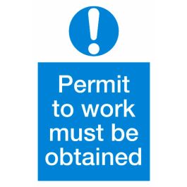Permit to work Sign 600x400mm Plastic