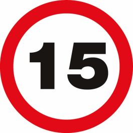 15 MPH Sign 450mm Round 3mm ALU