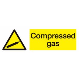 Compressor Gas Signs Compressed Gas Sign 300x100mm Plastic