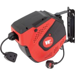 Welzh Werkzeug Retractable Power Cable Reel 15m for Electrical Tools UK fittings