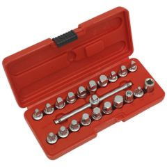 18pc 3/8"Sq Drive Oil Drain Plug Key Set