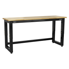 Premier™ Heavy-Duty Steel Adjustable Workbench with Wooden Worktop 1830mm