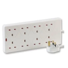 8 Gang Switched Surge Protected Extension Lead, 5m, White
