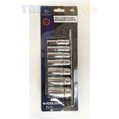 7Pc 3/8" Deep Whitworth Sockets Crv