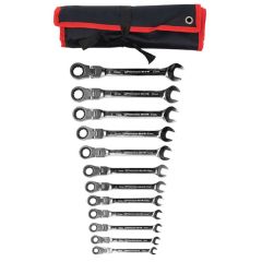Ratchet Spanner Set; With Flexi-Head, 8-19mm