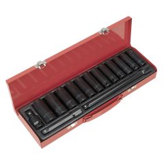 15pc 1/2"Dr Deep Impact Socket Set - Met