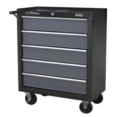 Rollcab 5 Drawer Black/Grey