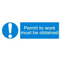 Permit to Work Sign 300x100mm Plastic