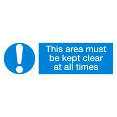 Area Clear Sign 300x100mm Plastic
