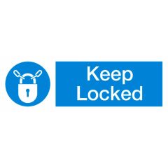 Keep Locked Sign 600x200mm Plastic