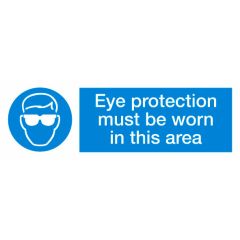 Eye Protection Sign 300x100mm Plastic