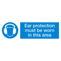 Ear Protection Sign 600x200mm Vinyl