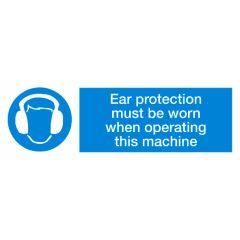 Ear Protection Sign 300x100mm Vinyl