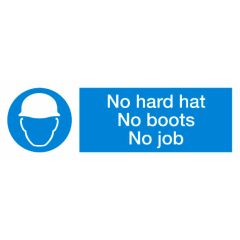 Hard Hats Sign 600x200mm Plastic