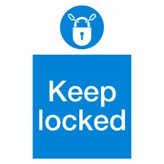 Keep Locked Sign 600x400mm Plastic