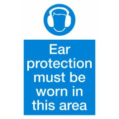 Ear Protection Sign 200x300mm Vinyl