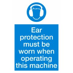 Ear Protection Sign 600x400mm Plastic