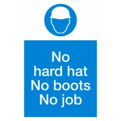 Hard hat Sign 300x200mm Plastic