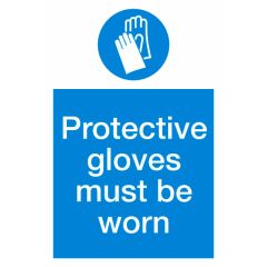 Protective Gloves Sign 200x300mm Vinyl