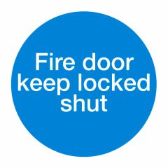 Fire Door Keep Locked 150x150mm Plastic