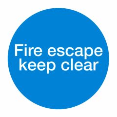 Fire Escape Keep Clear 100x100mm Plastic