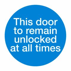 Door Unlocked Sign 100x100mm Plastic