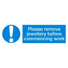 Remove Jewellery Sign 600x200mm Vinyl