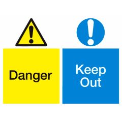 Danger Keep Out Sign 600x400mm Plastic