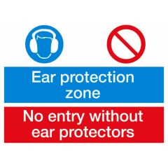 Ear Zone Protection Sign 600x400 Plastic