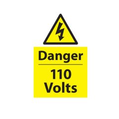 Danger 110 Volts - 200x300mm Plastic