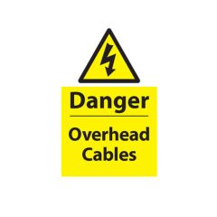Danger Overhead Cable - 200x300mm Vinyl