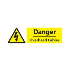 Danger Overhead Cable - 600x200 Plastic
